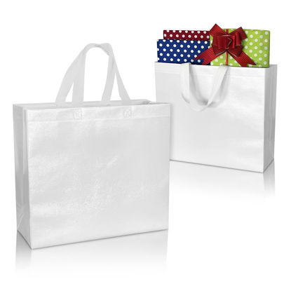  ADIDO EVA Small Striped Gift Bags with Handles Black and White  Kraft Paper Bags (12 PCS 8.2 x 6 x 3.1 In) : Health & Household