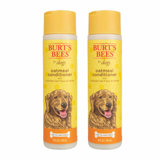 Picture of Burt's Bees for Dogs Oatmeal Conditioner with Colloidal Oat Flour & Honey | Dog Oatmeal Shampoo, Cruelty Free, Sulfate & Paraben Free, pH Balanced for Dogs - Made in the USA | 10 Oz - 2 Pack