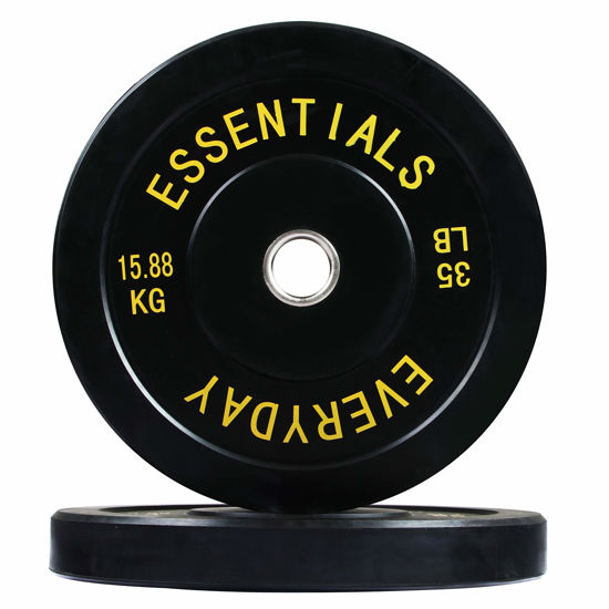 Picture of Signature Fitness 2" Olympic Bumper Plate Weight Plates with Steel Hub, 35LB, Pair