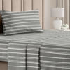 Picture of Striped Bed Sheets - Pin Striped Sheets - Grey and White Sheets - Grey and White Striped Sheets - Twin Striped Sheets - Hotel Luxury Bed Sheets - Deep Pockets - Breathable & Cooling Sheets