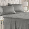 Picture of Queen Size Sheet Set - Breathable & Cooling Sheets - Softer Than Jersey Cotton - Same Look as Jersey Knit Sheets & T-Shirt Sheets - Deep Pockets - 4 Piece Set - Wrinkle Free - Heathered Grey - 4PC