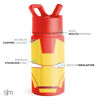 Picture of Simple Modern Marvel Iron man Kids Water Bottle with Straw Lid | Insulated Stainless Steel Reusable Tumbler Gifts for School, Toddlers, Boys | Summit Collection | 14oz, Iron Man Red Snapper