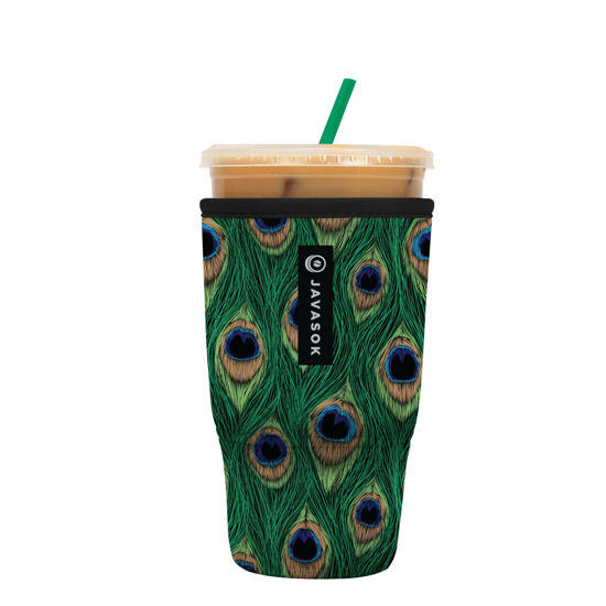 Picture of Sok It Java Sok Iced Coffee & Cold Soda Insulated Neoprene Cup Sleeve (Peacock, Large: 30-32oz)