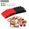 Picture of 10pcs 6 AWG-3/8" Ring Copper Battery Lugs Wire Lugs,Heavy Duty Battery Cable Ends,AWG Crimp Wire Ring Lugs,Terminal Connectors with 3:1 Heat Shrink Tubing.