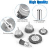 Picture of Wire Brush for Drill, Wire Wheel Brush Cup Set, Wire Wheel for Drill 0.012 Carbon Steel Wire, Drill Wire Brush for Drill 1/4 Inch Arbor for Cleaning Rust, Stripping and Drill Attachment