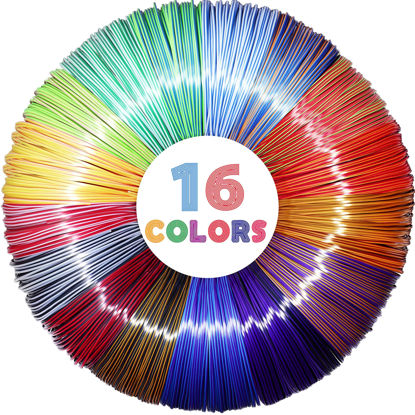 Picture of MIKA3D 2 Dual Color in 1 Silk PLA Filament Refill Sample Pack, 16 Different Dual Color Silk PLA, Each 4 Meter Length, Total 64m Silk Shiny Dual Color PLA 3D Printer 3D Pen Filament