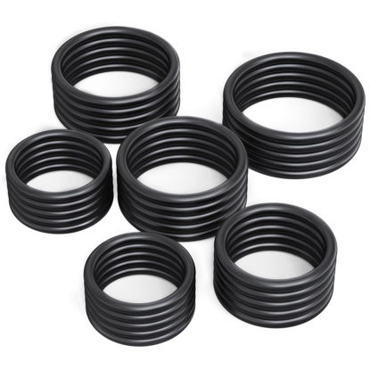 Picture of O Ring Kit, 30 Pcs Rubber O-Ring Assortment Kit, Plusmart 6 Sizes 1-1/16" ~ 1-9/16" Washer Gasket Set for Pressure Washer, Plumbing Sealing Repair, Air or Gas Connections, Resist Oil and Heat