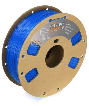 Picture of OVERTURE TPU High Speed Filament 1.75mm Flexible TPU Roll, 3D Printer Filament,Dimensional Accuracy +/- 0.03 mm, Fit Most FDM Printer (HS TPU Translucent Blue)