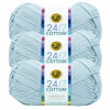 Picture of Lion Brand 24/7 Cotton Yarn, Yarn for Knitting, Crocheting, and Crafts, Cool Grey, 3 Pack