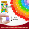 Picture of Praisebank Multi-Colored Large Pom Poms, 90pcs, 1.5inch/4cm, Pom Poms for Arts and Crafts, Pom Pom Balls in jar,Pom Poms for Crafts.