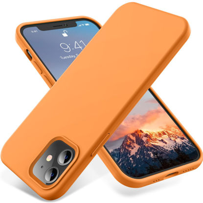 Picture of OTOFLY Compatible with iPhone 12 Case and iPhone 12 Pro Case 6.1 inch(2020),[Silky and Soft Touch Series] Premium Soft Liquid Silicone Rubber Full-Body Protective Bumper Case (Orange)