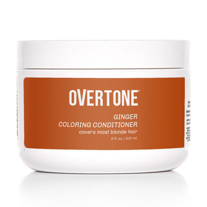 Picture of oVertone Haircare Semi-Permanent Color Depositing Conditioner with Shea Butter & Coconut Oil, Ginger, Cruelty-Free, 8 oz