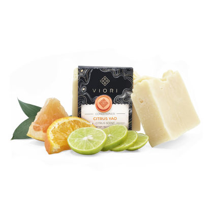 Picture of Viori Citrus Yao Conditioner Bar - Handcrafted with Longsheng Rice Water & Natural Ingredients - Sulfate-free, Paraben-free, Cruelty-free, Phthalate-free, pH balanced 100% Vegan, Zero-Waste