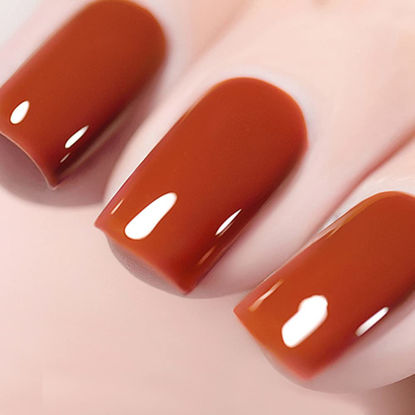 Picture of Vishine Gel Nail Polish 15ml, Dark Orange Pumpkin Color Soak Off UV LED Long-Lasting Nail Gel Polish Nail Art Home DIY Manicure Nail Salon Varnish #927