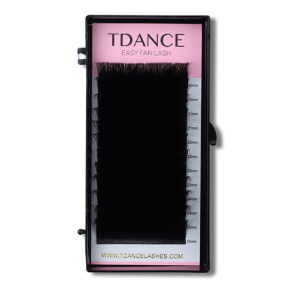 Picture of TDANCE Eyelash Extension Supplies Rapid Blooming Volume Eyelash Extensions Thickness 0.1 C Curl Mix 20-25mm Easy Fan Volume Lashes Self Fanning Individual Eyelashes Extension (C-0.1,20-25mm)