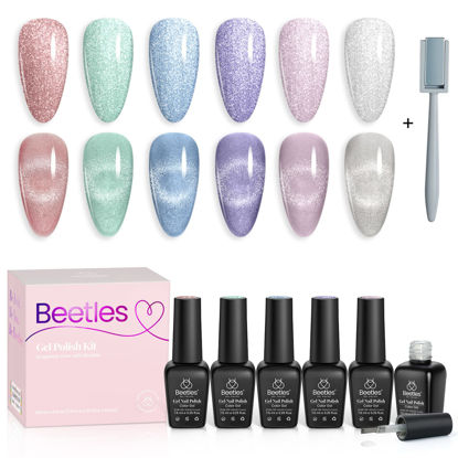 Beetles Reflective Glitter Gel Nail Polish, 6 Colors Holographic Gel Polish  Kit Sparkle Glitter Gel Flash Dimond Sliver Gold Soak Off UV LED Spring  Summer Nail Polish White Manicure Kit Gift for