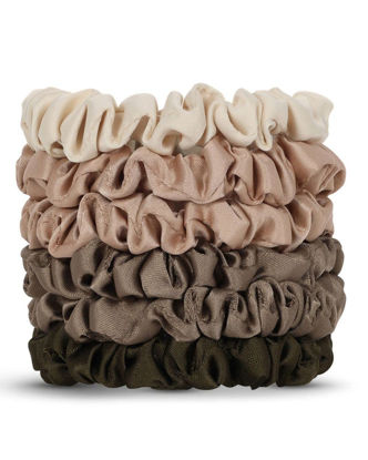 Picture of Kitsch Scrunchies for Women's Hair - Ultra Petite Hair Scrunchies | Large Hair Ties for Women | Hair Tie Scrunchies for Girls | Scrunchie | Hair Bands & Ponytail Holders, 6pc (Eucalyptus)