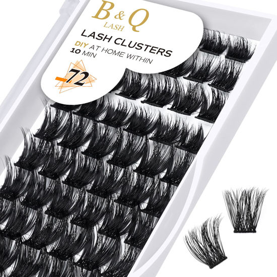 Picture of Lash Clusters D Curl 18mm DIY Lash Extensions 72 Clusters Lashes C D Curl B&Q LASH Wispy Volume Lashes Eyelash Clusters Extensions Individual Lashes Cluster DIY at Home (B06,D-18mm)