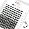 Picture of Lash Clusters DIY Eyelash Extensions 144 Pcs Cluster Eyelash Extensions 8-16mm Cluster Lashes D Curl Lash Clusters Thin Stem Eyelash Clusters Reusable Makeup for Self-application (Common-Big D 8-16)