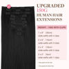 Picture of GOO GOO Clip-in Hair Extensions for Women, Soft & Natural, Handmade Real Human Hair Extensions, Jet black, Long, Straight 1#, 9pcs 150g 18inch