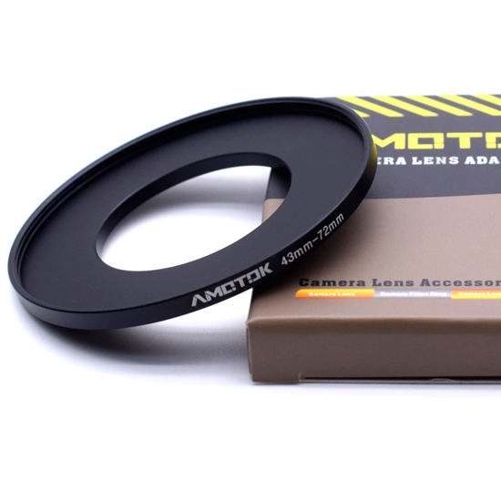 Picture of 43mm to 72mm Lens adapter/43mm Lens to 72mm Camera Filters Ring Compatible All 43mm Camera Lenses to 72mm UV CPL ND Filter Accessory and 72mm Lens Hood(43-72mm)