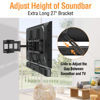 Picture of ELIVED Soundbar Mount, Sound Bar TV Bracket, for Mounting Above or Under TV, Fits Most Sound Bars Up to 15 Lbs, Tool-Free Knob Adjustable, for 23-90" TVs with Detachable Extension Arms and L-Brackets