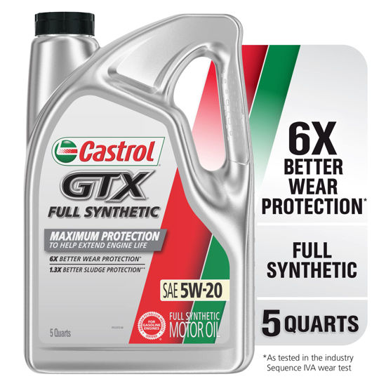 Picture of Castrol GTX Full Synthetic 5W-20 Motor Oil, 5 Quarts