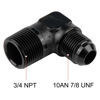 Picture of EVIL ENERGY 10AN to 3/4" NPT Male 90 Degree Fitting Adapter Aluminum