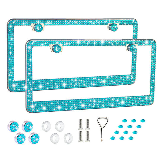 Blue bling deals license plate frames