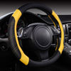 Picture of CAR PASS Line Rider Microfiber Leather Sporty Steering Wheel Cover Universal Fits for 95% Truck,SUV,Cars,14.5-15inch Anti-Slip Safety Comfortable Desgin (Black-Yellow)