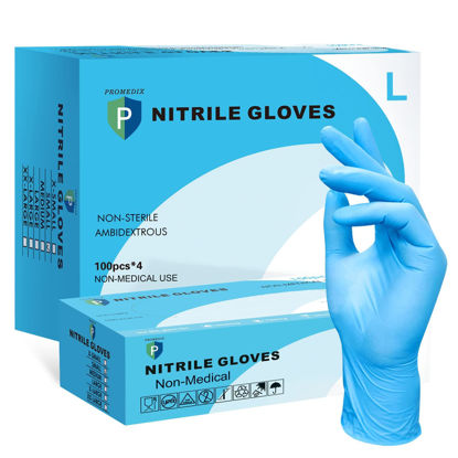Picture of PROMEDIX P Nitrile Gloves, 4mil-100 Count, Gloves Disposable Latex Free, Disposable Gloves for Household, Food safe