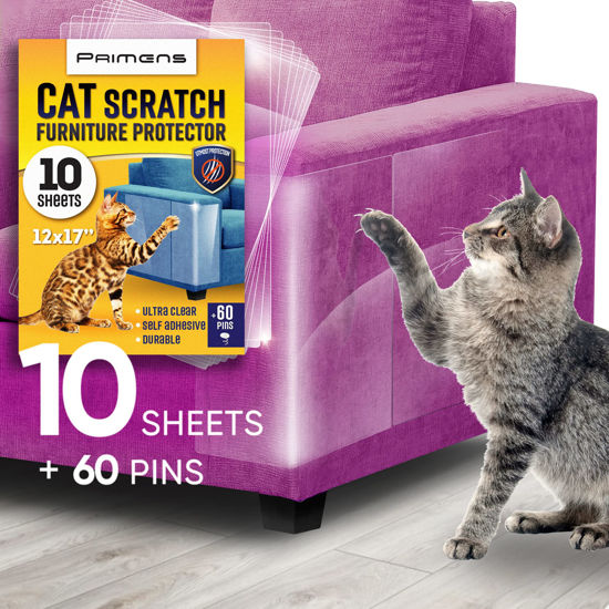 Picture of Heavy Duty Cat Scratch Deterrent Furniture Protectors for Sofa, Doors, Clear Couch Protectors from Cats Scratching, Anti Cat Scratch Tape Guards, Cat Couch Corner Protectors, Pet No Scratch Protectors