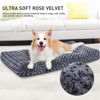 Picture of Washable Dog Bed Deluxe Plush Dog Crate Beds Fulffy Comfy Kennel Pad Anti-Slip Pet Sleeping Mat for Large, Jumbo, Medium, Small Dogs Breeds, 41" x 27", Dark Grey