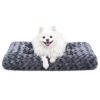 Picture of Washable Dog Bed Deluxe Plush Dog Crate Beds Fulffy Comfy Kennel Pad Anti-Slip Pet Sleeping Mat for Large, Jumbo, Medium, Small Dogs Breeds, 29" x 21", Dark Grey