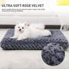 Picture of Washable Dog Bed Deluxe Plush Dog Crate Beds Fulffy Comfy Kennel Pad Anti-Slip Pet Sleeping Mat for Large, Jumbo, Medium, Small Dogs Breeds, 29" x 21", Dark Grey