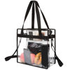 Picture of BAGAIL Clear bags Stadium Approved Clear Tote Bag with Zipper Closure Crossbody Messenger Shoulder Bag with Adjustable Strap(12 Inch X 12 Inch X 6 Inch,Black)