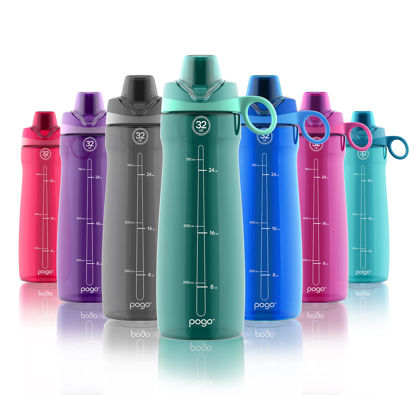 Picture of Pogo BPA-Free Plastic Water Bottle with Chug Lid, 32 Oz, Quetzal Teal