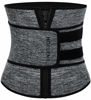 Picture of HOPLYNN Neoprene Sweat Waist Trainer Corset Trimmer Shaper Belt for Women, Workout Plus Size Waist Cincher Stomach Wraps Bands Grey XXXX-Large