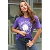 Picture of GLIGLITTR Women's Summer Sunflower T Shirt Cute Flower Graphic Loose Tees Crew Neck Short Sleeve Casual Tops (Purple, Small)