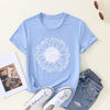 Picture of GLIGLITTR Women's Summer Sunflower T Shirt Cute Flower Graphic Loose Tees Crew Neck Short Sleeve Casual Tops (Light Blue, XX-Large)