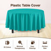 Picture of 12-Pack Premium Plastic Tablecloth 84in. Round Table Cover - Teal