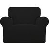 Picture of Easy-Going Stretch Chair Sofa Slipcover 1-Piece Couch Sofa Cover Furniture Protector Soft with Elastic Bottom for Kids, Pet. Spandex Jacquard Fabric Small Checks (Chair, Black)