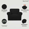 Picture of Easy-Going Stretch Chair Sofa Slipcover 1-Piece Couch Sofa Cover Furniture Protector Soft with Elastic Bottom for Kids, Pet. Spandex Jacquard Fabric Small Checks (Chair, Black)