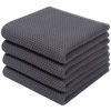 Picture of Homaxy 100% Cotton Waffle Weave Kitchen Dish Towels, Ultra Soft Absorbent Quick Drying Cleaning Towel, 13x28 Inches, 4-Pack, Dark Grey