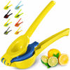 Picture of Zulay Metal 2-In-1 Lemon Lime Squeezer - Hand Juicer Lemon Squeezer - Max Extraction Manual Citrus Juicer (Vibrant Gold and Princess Blue)