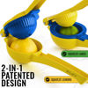 Picture of Zulay Metal 2-In-1 Lemon Lime Squeezer - Hand Juicer Lemon Squeezer - Max Extraction Manual Citrus Juicer (Vibrant Gold and Princess Blue)