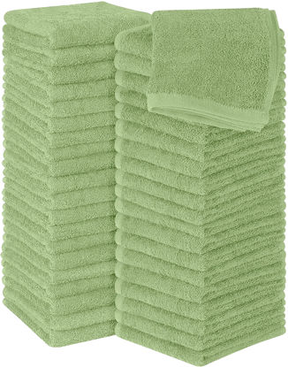 Picture of Utopia Towels Cotton Washcloths Set - 100% Ring Spun Cotton, Premium Quality Flannel Face Cloths, Highly Absorbent and Soft Feel Fingertip Towels (60 Pack, Sage Green)