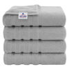 Picture of American Soft Linen Luxury 4 Piece Bath Towel Set, 100% Turkish Cotton Bath Towels for Bathroom, 27x54 in Extra Large Bath Towels 4-Pack, Bathroom Shower Towels, Light Gray Bath Towels