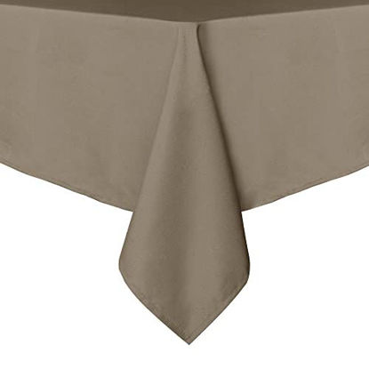 Picture of sancua Rectangle Tablecloth - 54 x 120 Inch - Stain and Wrinkle Resistant Washable Polyester Table Cloth, Decorative Fabric Table Cover for Dining Table, Buffet Parties and Camping, Taupe