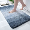 Picture of OLANLY Luxury Bathroom Rug Mat, Extra Soft and Absorbent Microfiber Bath Rugs, Non-Slip Plush Shaggy Bath Carpet, Machine Wash Dry, Bath Mats for Bathroom Floor, Tub and Shower, 24x16, Navy Blue